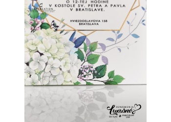 svadobne oznamenie kvetinove 3d tlac luxusne biely papier J20246 b