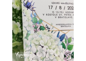 svadobne oznamenie kvetinove 3d tlac luxusne biely papier J20246 c